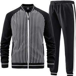 Jian Wang Track Suit Black White 2 piece XXL BRAND NEW